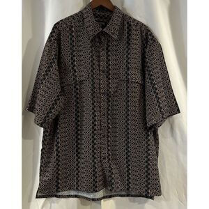 Rocawear Mens Shirt Size XL Button Up Y2K Short Sleeve All Over Print‎